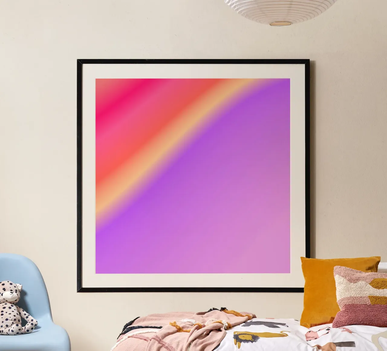 Drink your positiviTEA in the morning poster con telaio in legno da ÂME LIBRE STUDIO