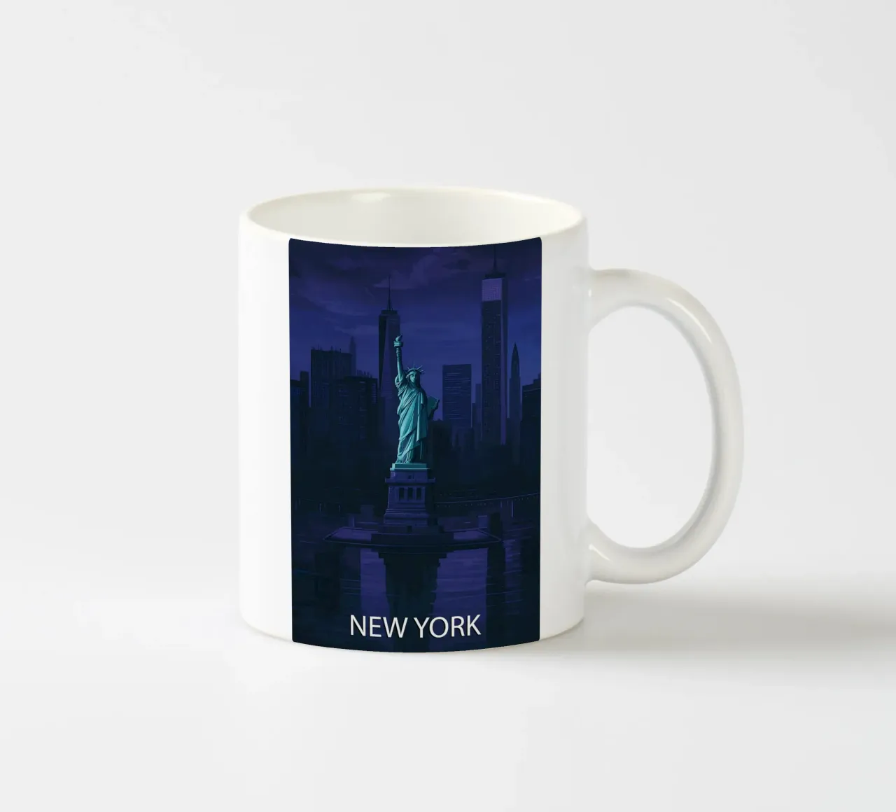 pittura vettoriale dello skyline di new york tazza in ceramica da adzkiya