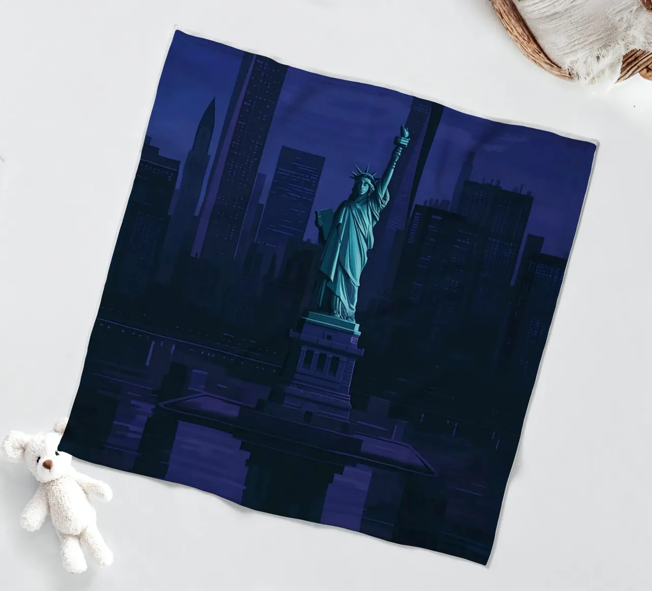 skyline de nueva york pintura vectorial manta de franela de adzkiya