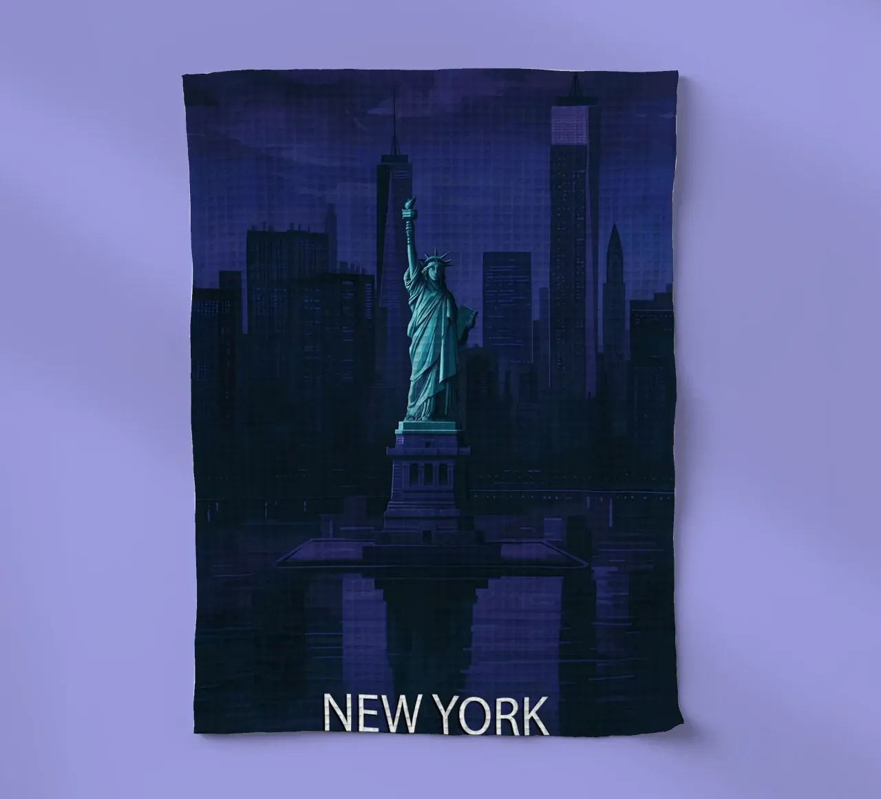 pittura vettoriale dello skyline di new york canovaccio da cucina da adzkiya