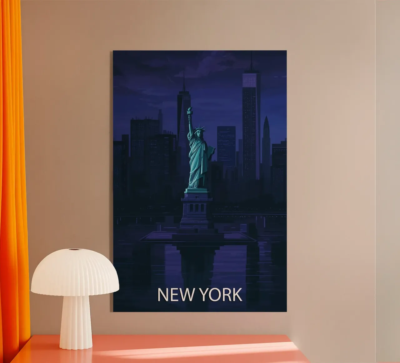 pittura vettoriale dello skyline di new york plexiglass da adzkiya