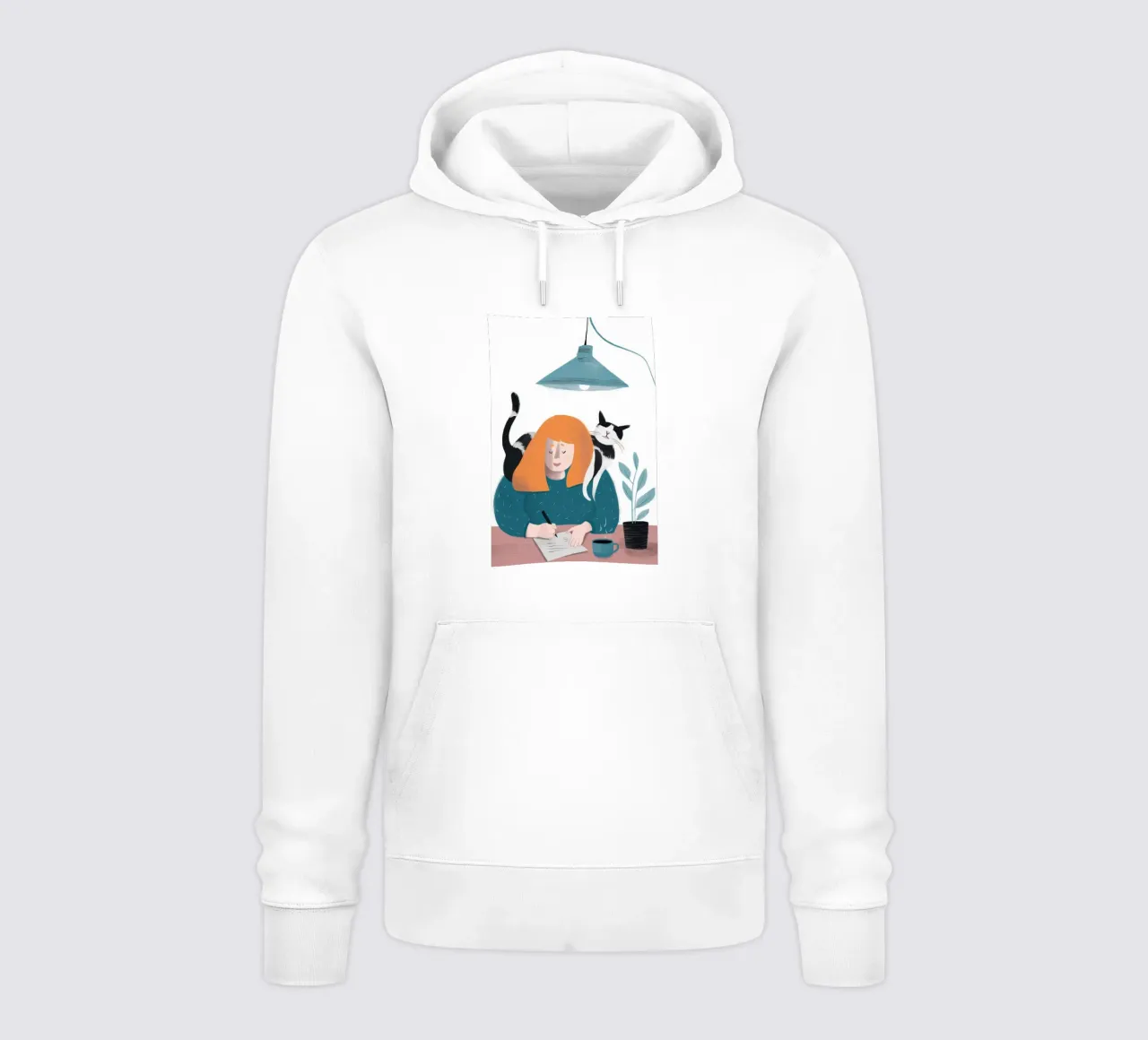 Compagno del gatto scrittore felpa con cappuccio da Lumie Layers