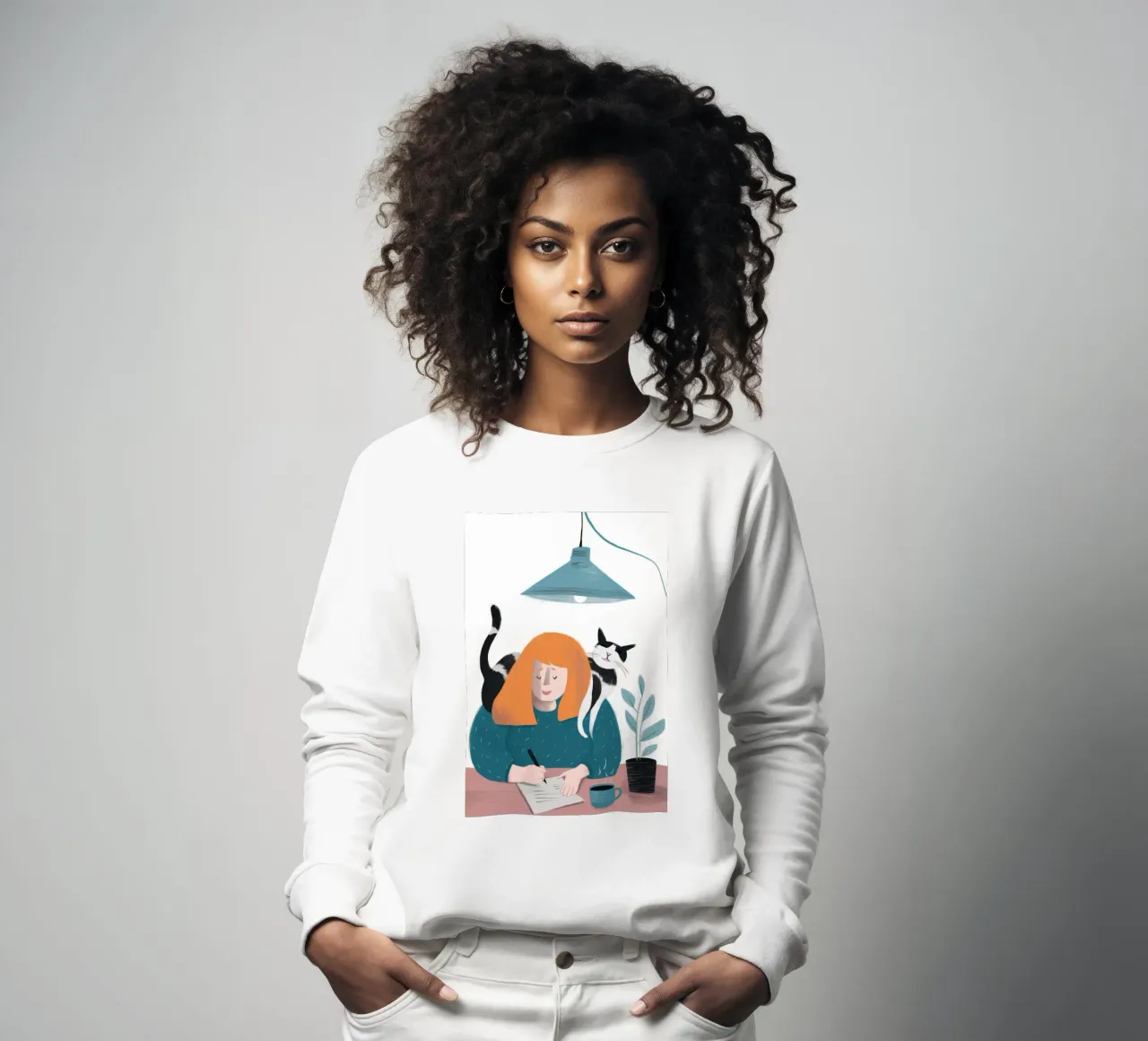 Compagno del gatto scrittore felpa da Lumie Layers