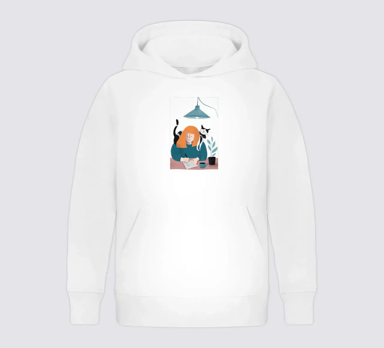 Compagno del gatto scrittore felpa bambino con cappuccio da Lumie Layers