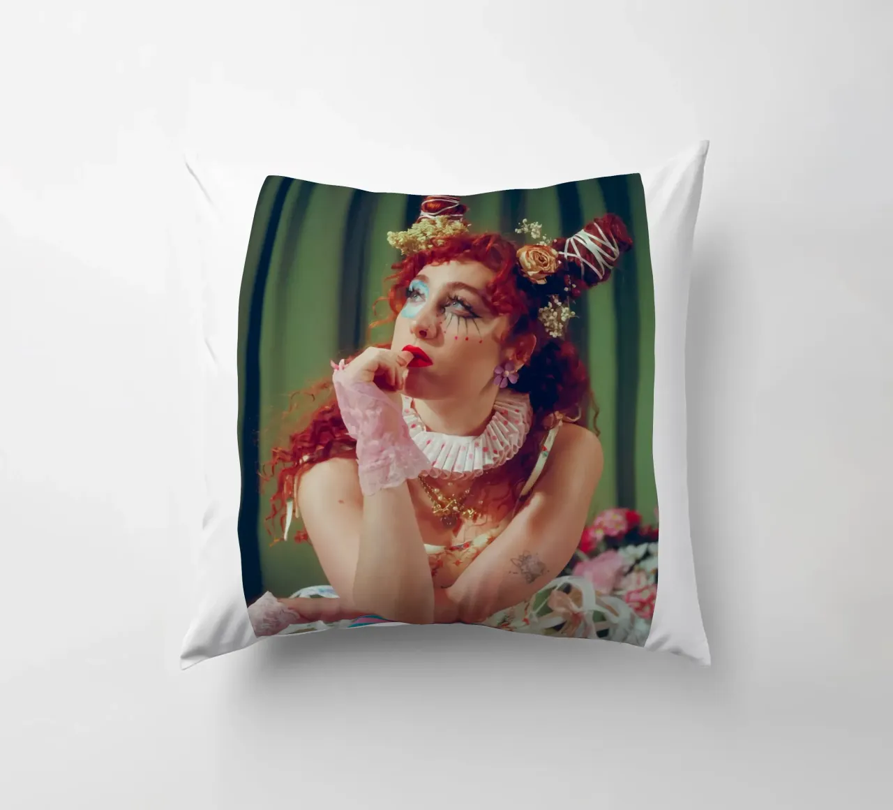 Natural Beauty Chappell Roan Album Cover Poster decorative cushion by ardala guller