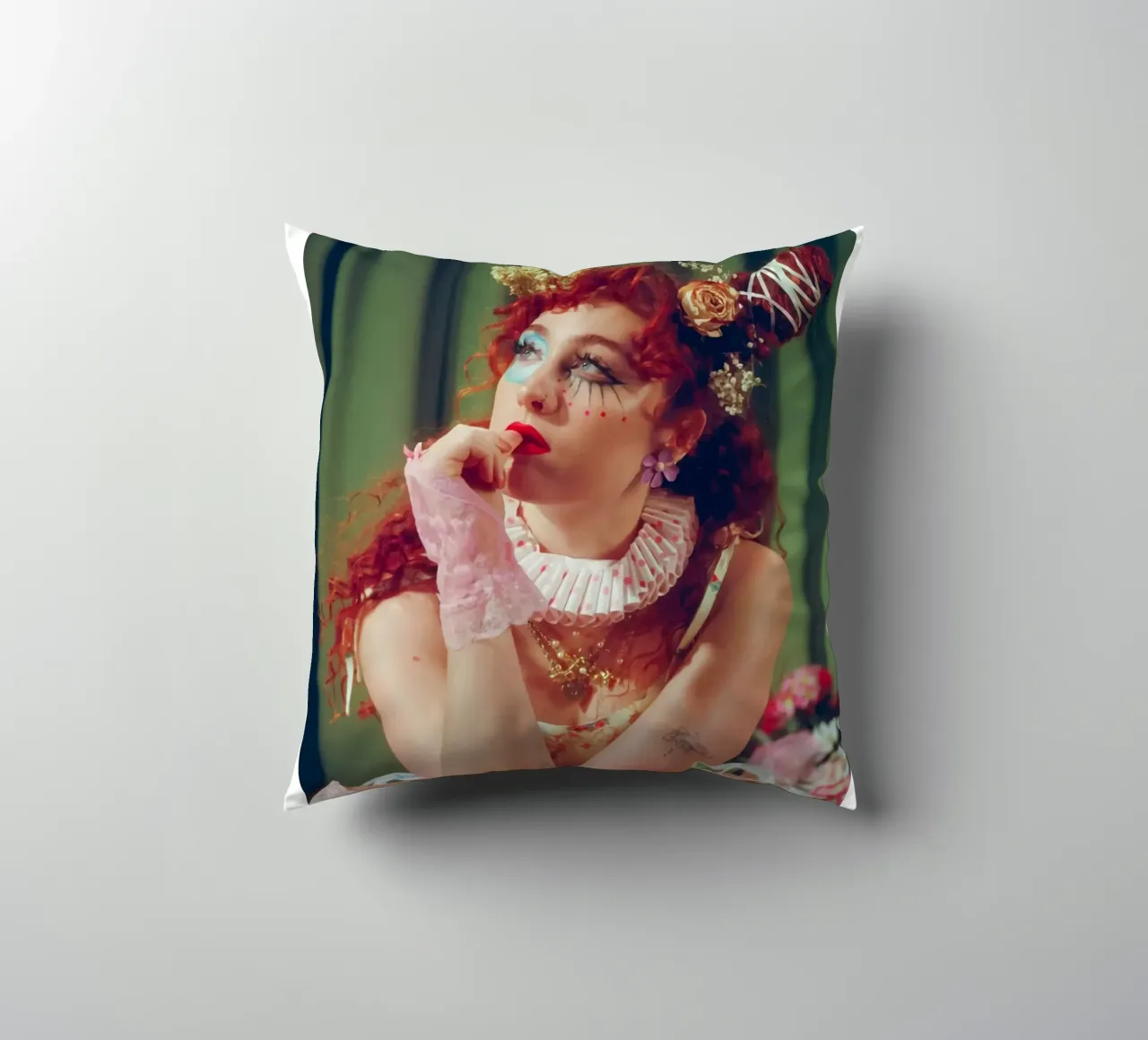 Natural Beauty Chappell Roan Album Cover Poster decorative cushion by ardala guller