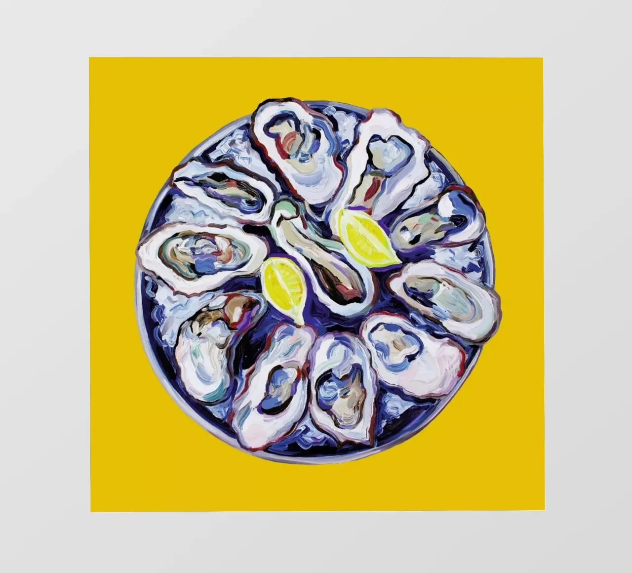 Oysters On A Plate Yellow telo in pvc da Alice Straker