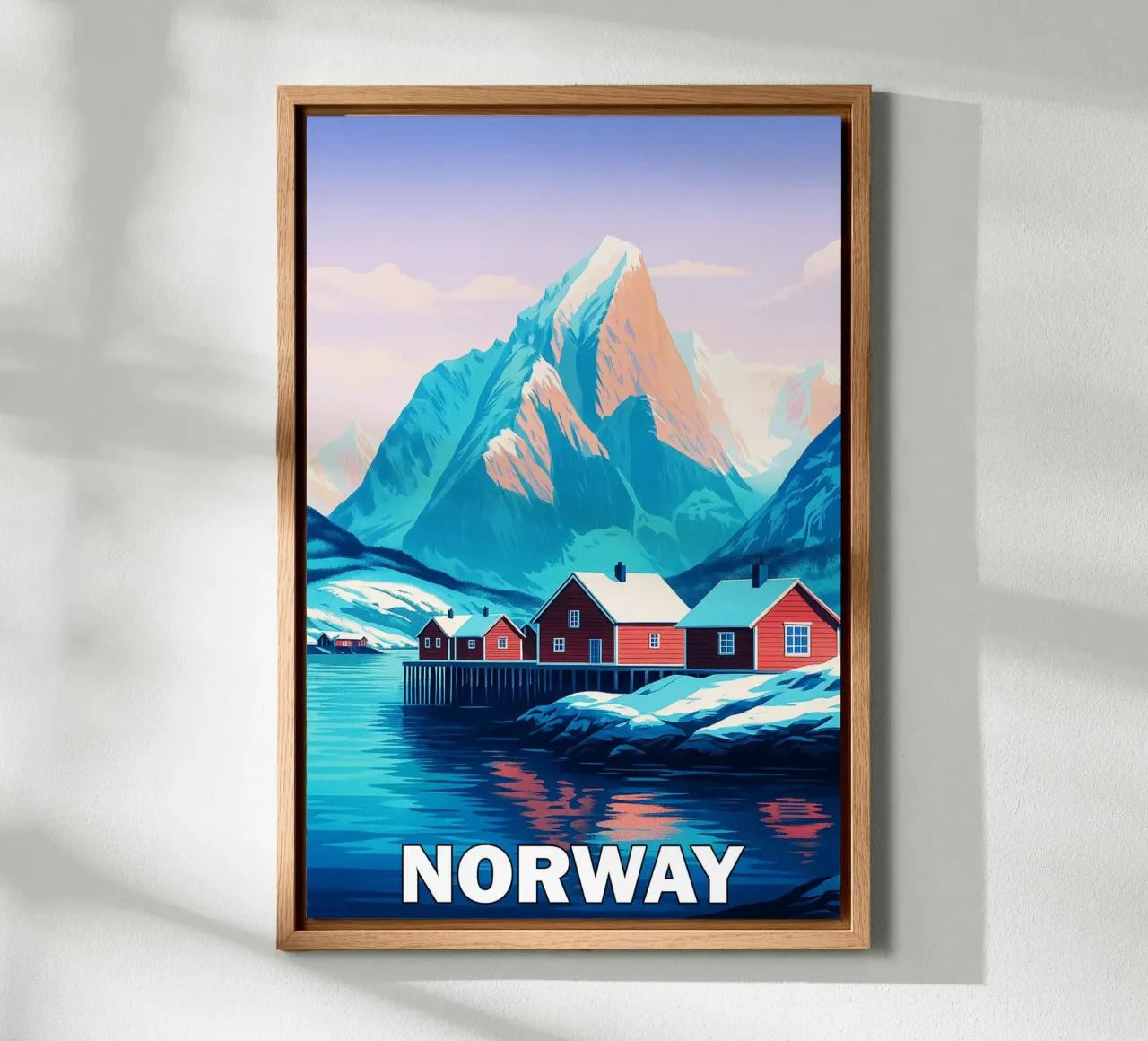 noorwegen skyline vector schilderij canvas met Baklijst van adzkiya
