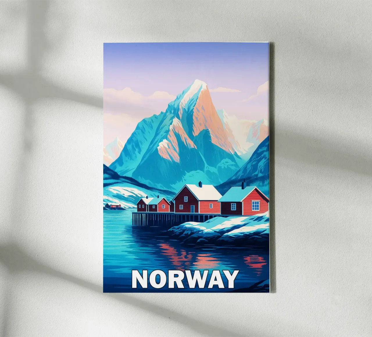 noorwegen skyline vector schilderij canvas met Baklijst van adzkiya