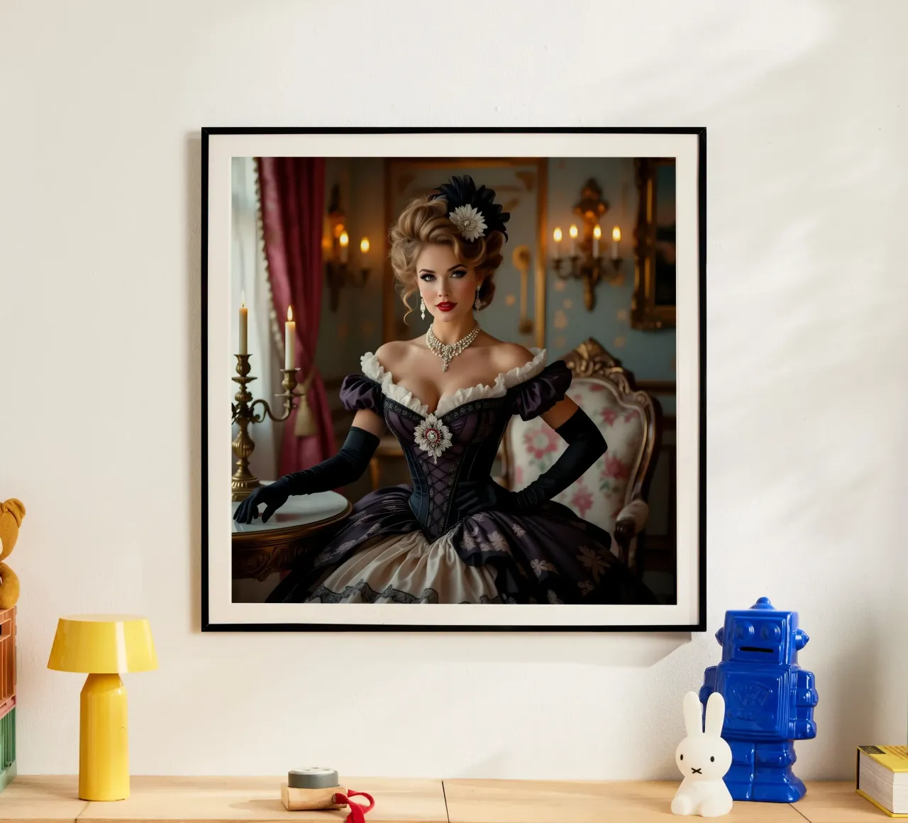 Victorian Femme Fatale poster with wooden frame by Anita's Dream