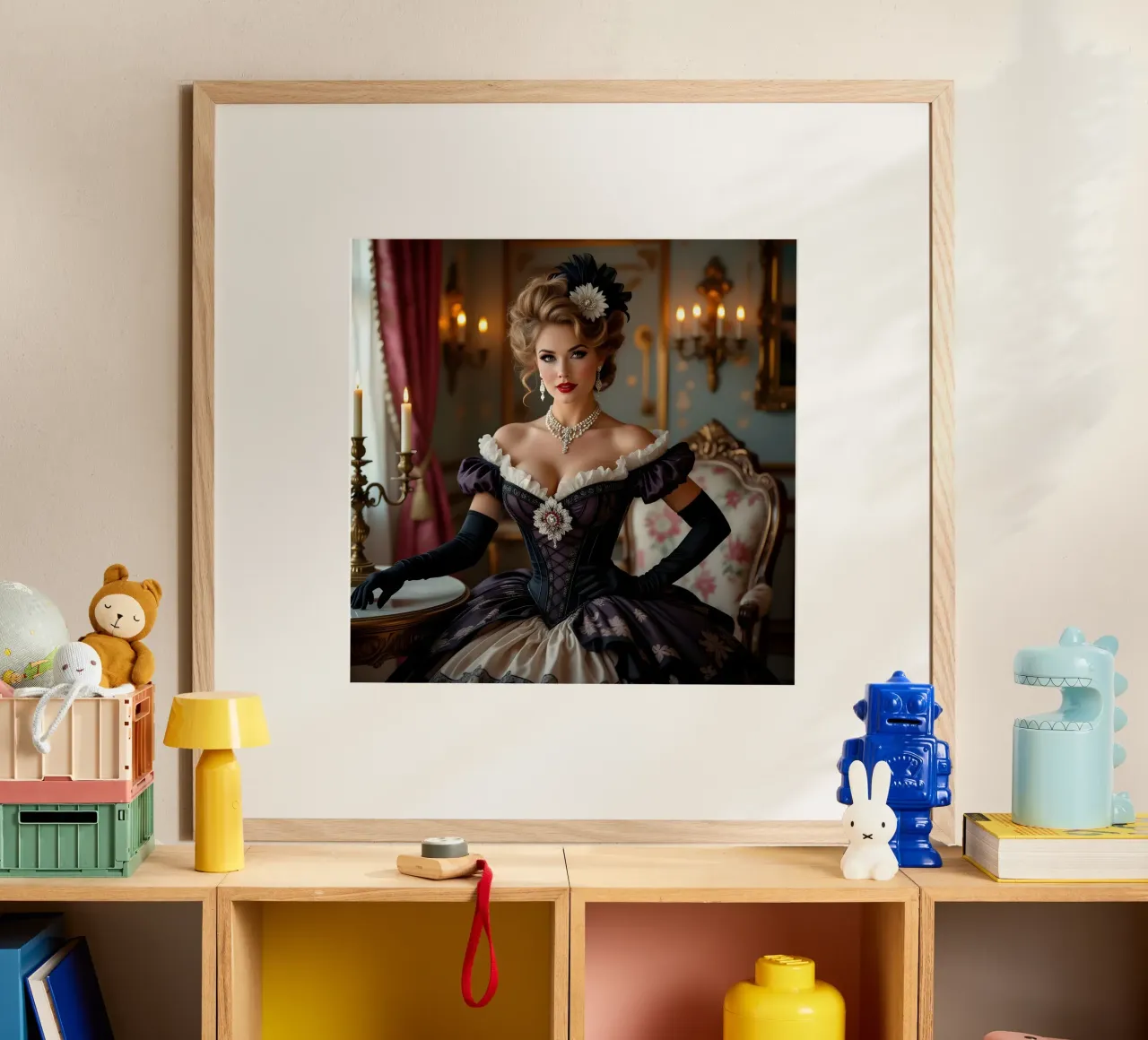 Victorian Femme Fatale poster with wooden frame by Anita's Dream