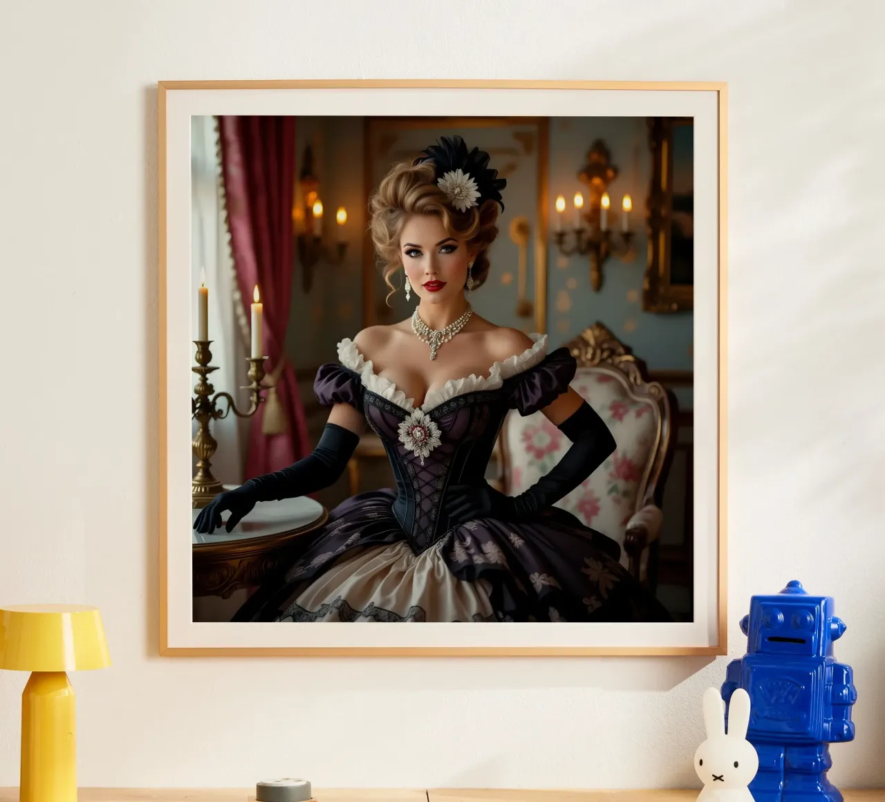 Victorian Femme Fatale poster with wooden frame by Anita's Dream