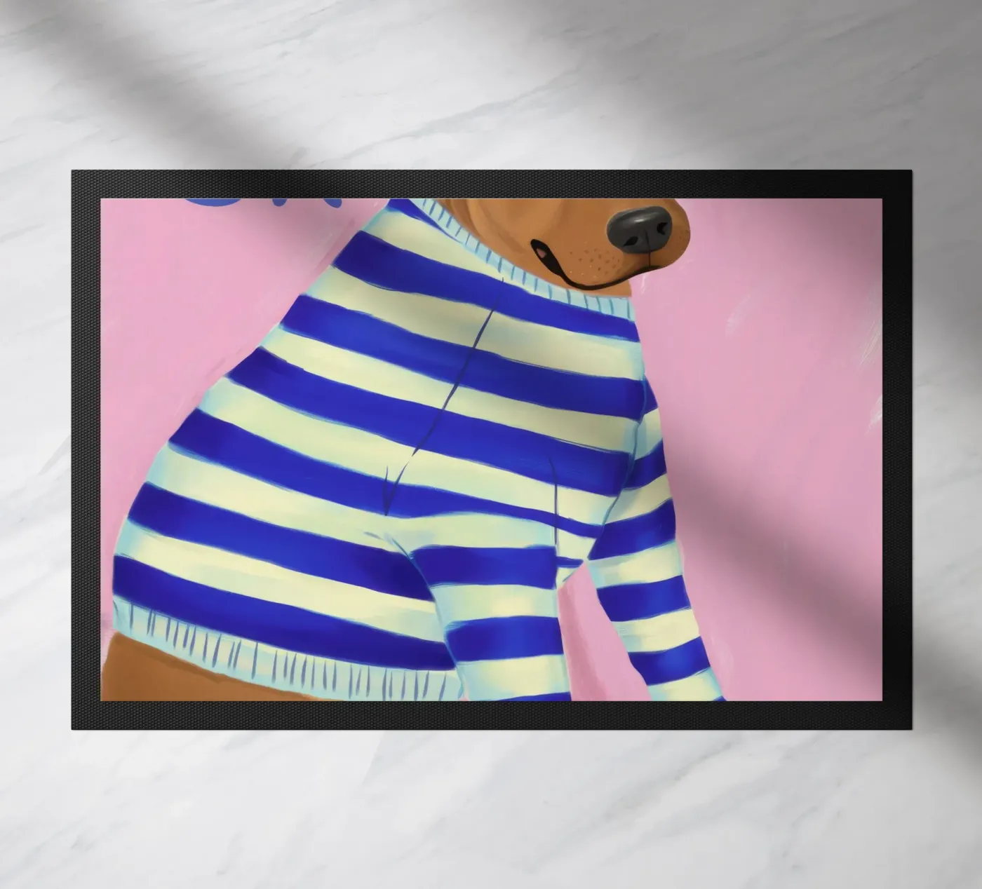 Gestreifter Pullover Pup Fußmatte von Lumie Layers