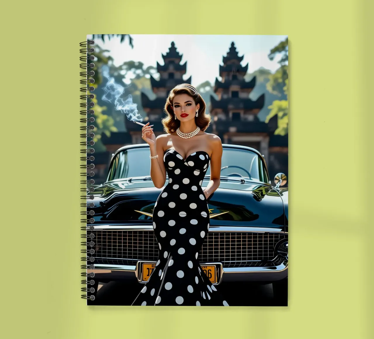 Dame met Cadillac in Jungle notitieboek met spiraal van Anita's Dream