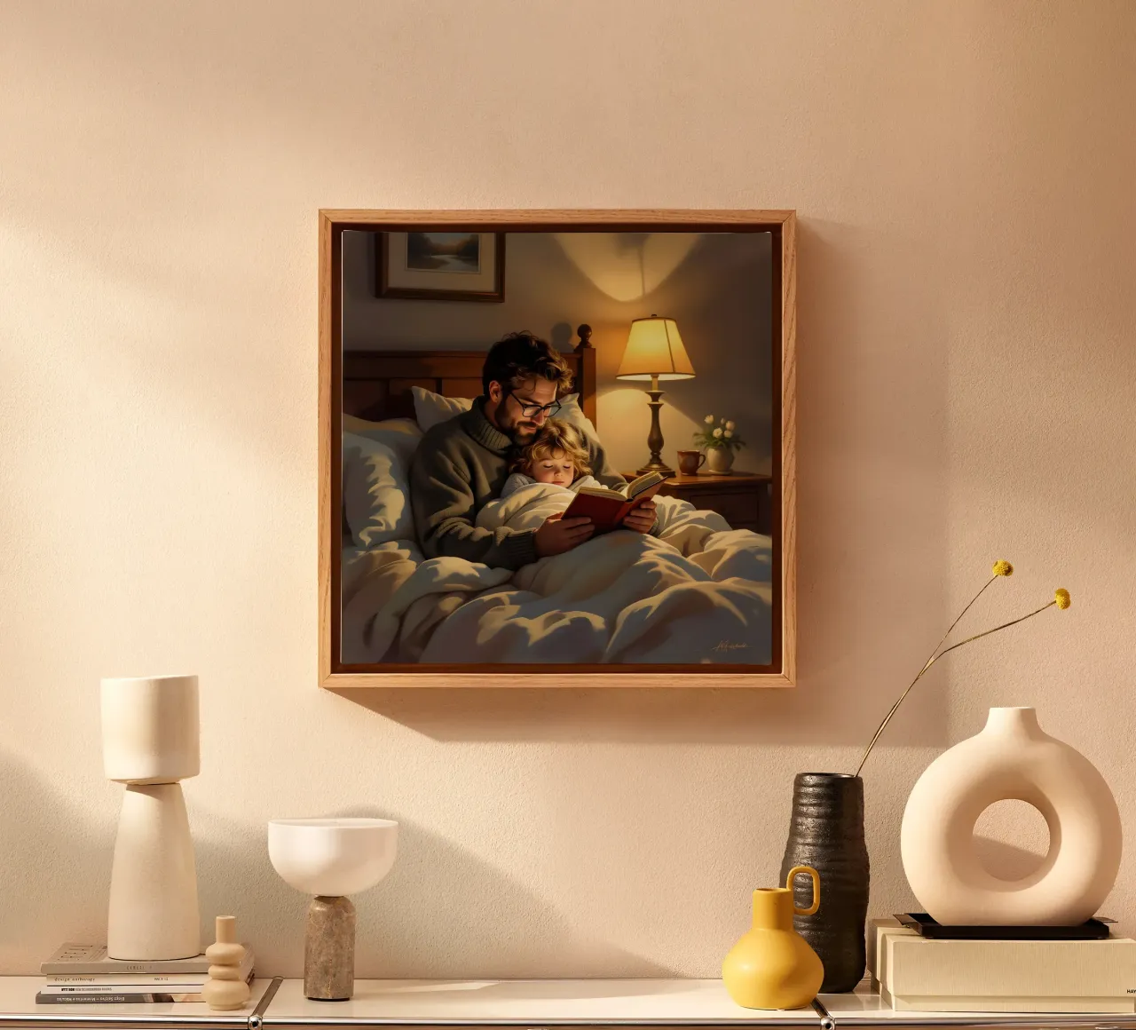 Vader en zoon canvas van Anita's Dream