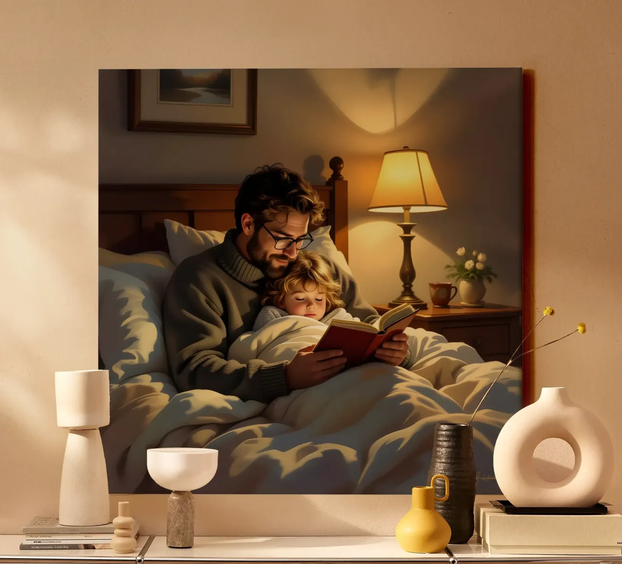 Vader en zoon canvas van Anita's Dream