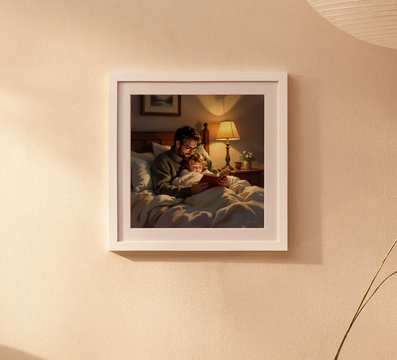Vader en zoon poster met houten frame van Anita's Dream