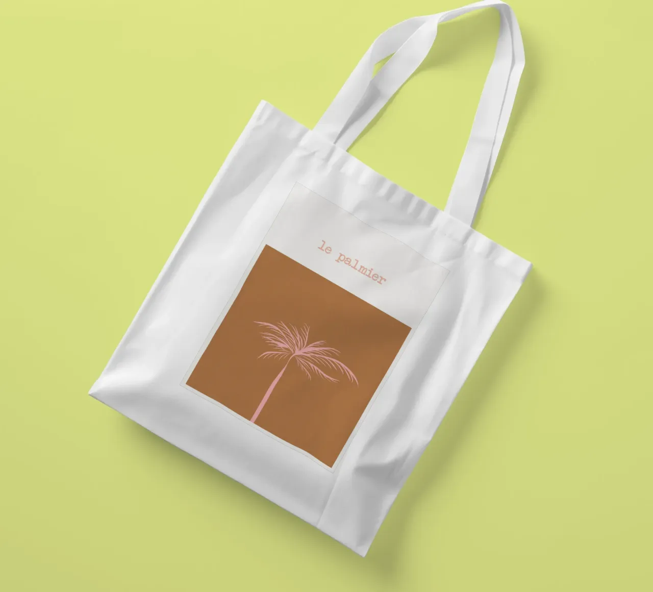 Pink Palm Tree on Terracotta Background borsa in juta da GraceDigitalArtCo