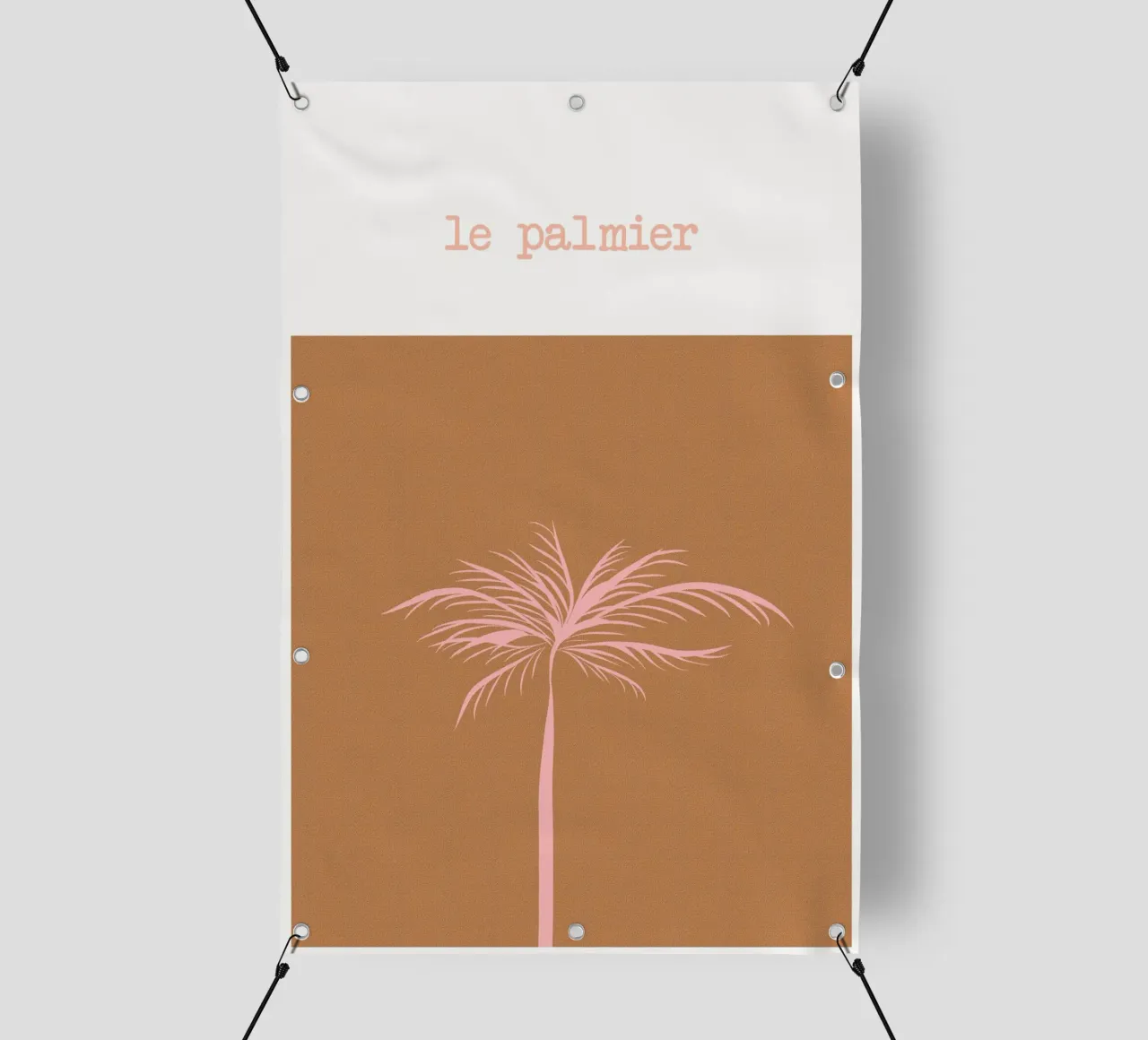 Pink Palm Tree on Terracotta Background telo in pvc da GraceDigitalArtCo