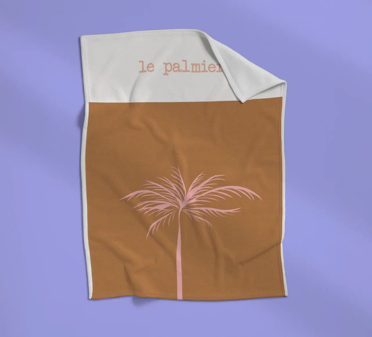 Pink Palm Tree on Terracotta Background coperta in pile da GraceDigitalArtCo