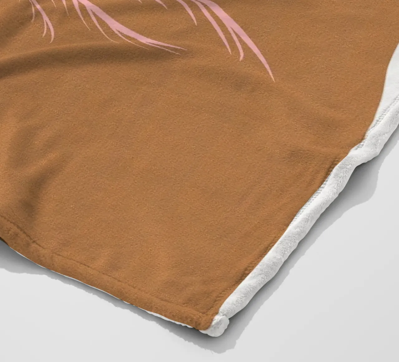 Pink Palm Tree on Terracotta Background coperta in pile da GraceDigitalArtCo