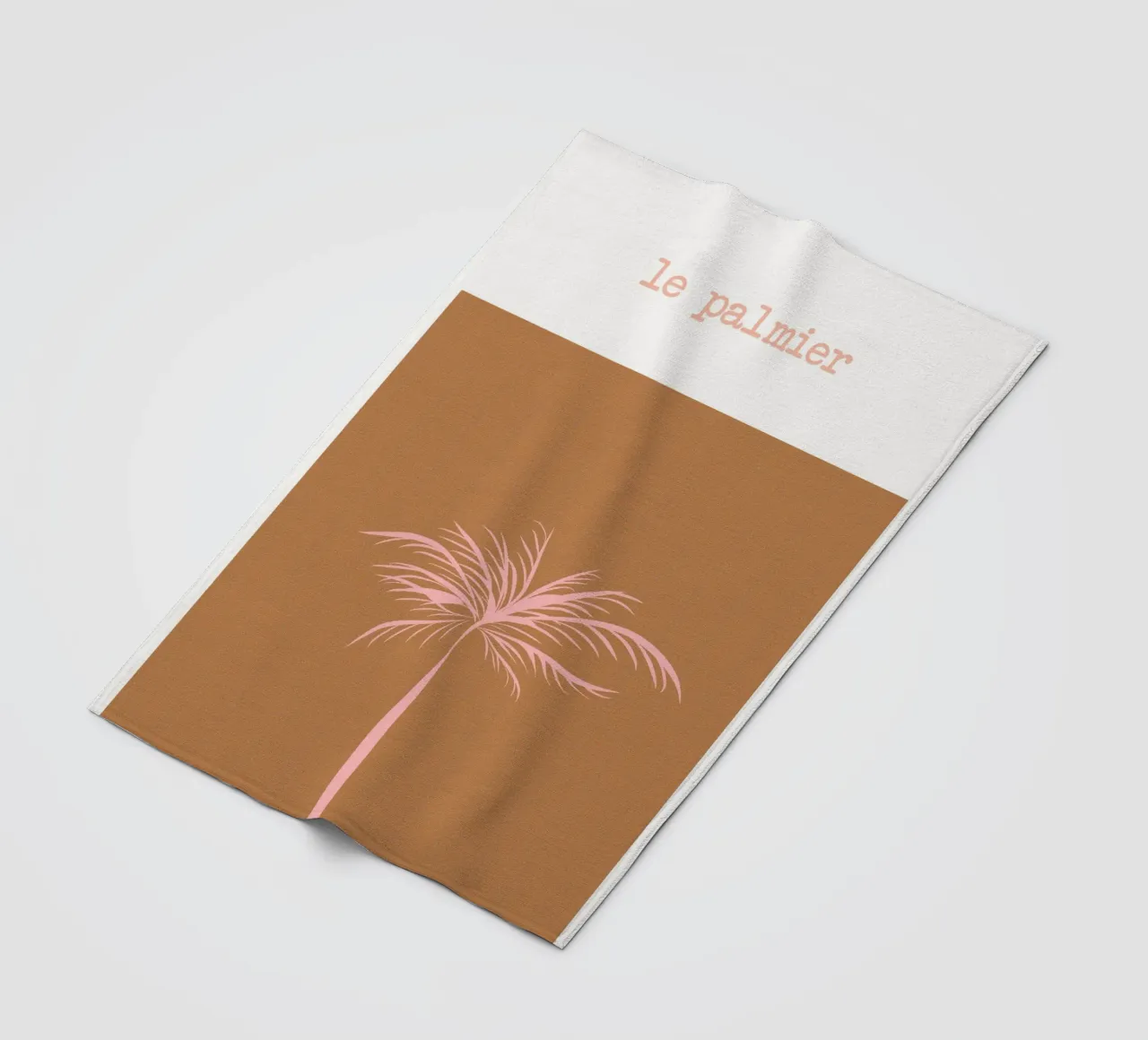Pink Palm Tree on Terracotta Background coperta in pile da GraceDigitalArtCo