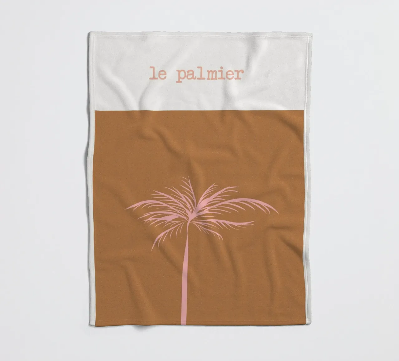 Pink Palm Tree on Terracotta Background coperta in pile da GraceDigitalArtCo