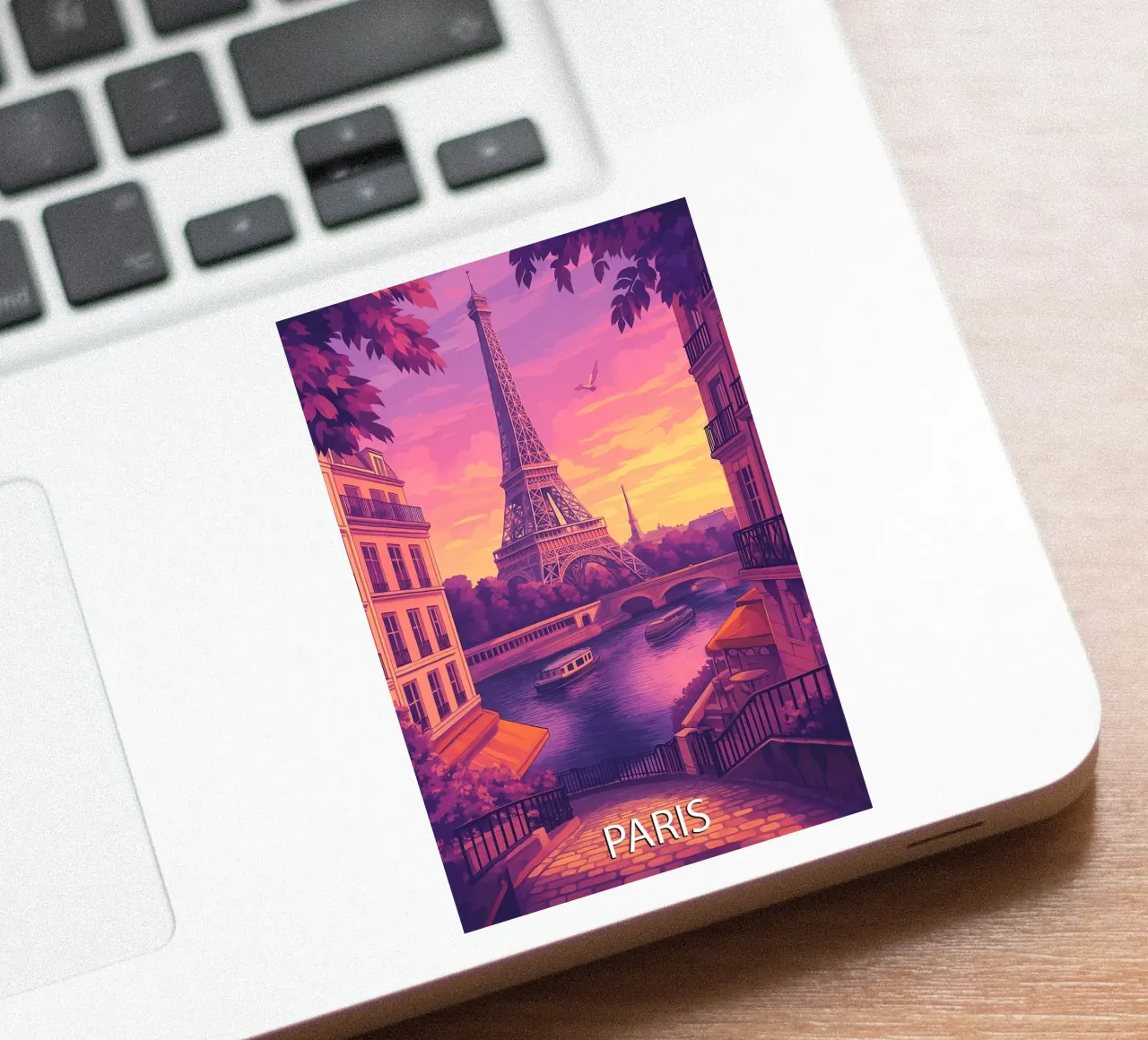 paris skyline vector painting sticker by adzkiya