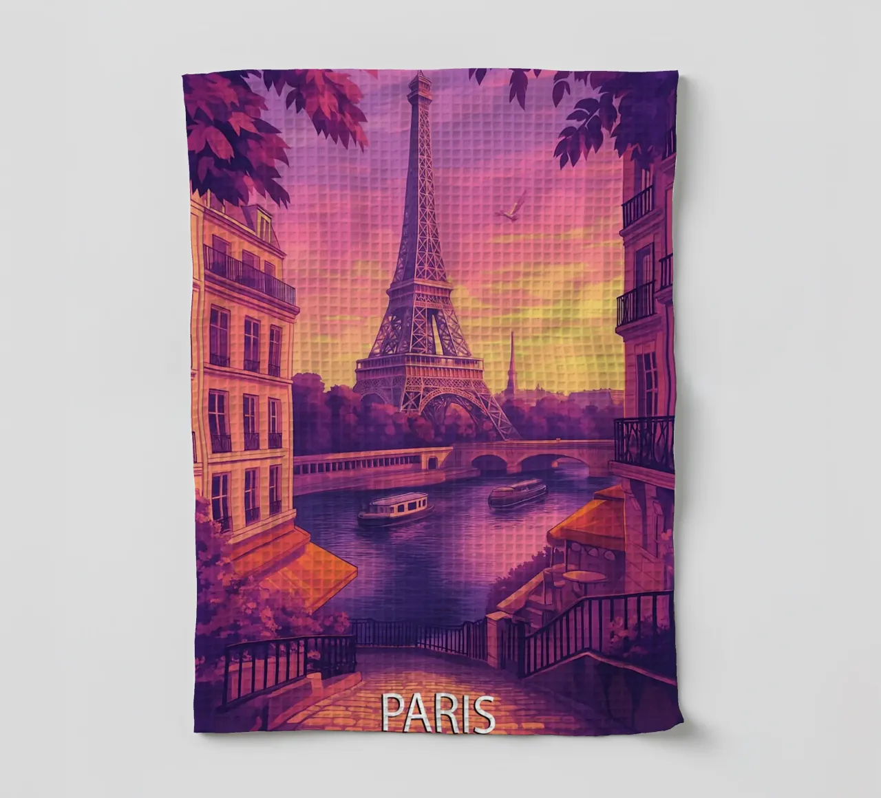peinture vectorielle de l'horizon de paris torchon de adzkiya