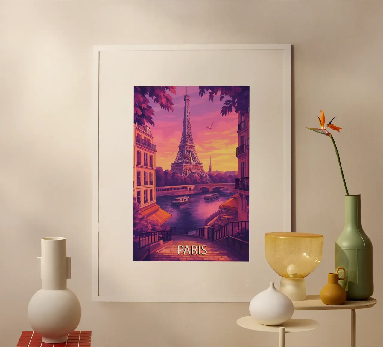 paris skyline vector painting hahnemühle by adzkiya