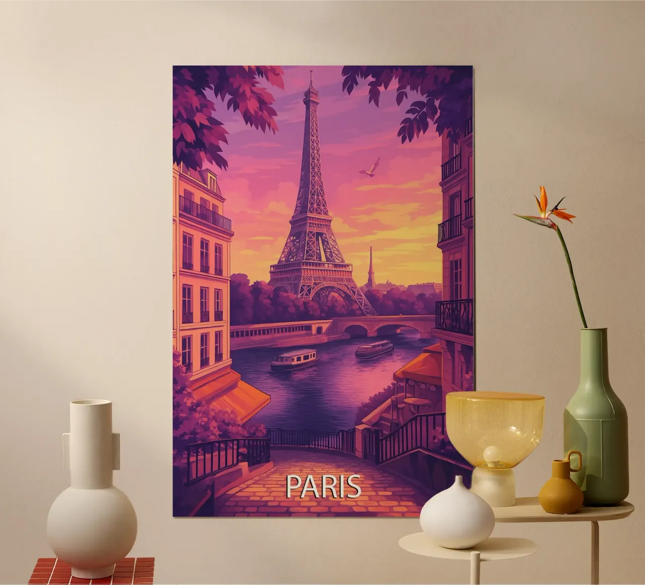 paris skyline vector painting hahnemühle by adzkiya