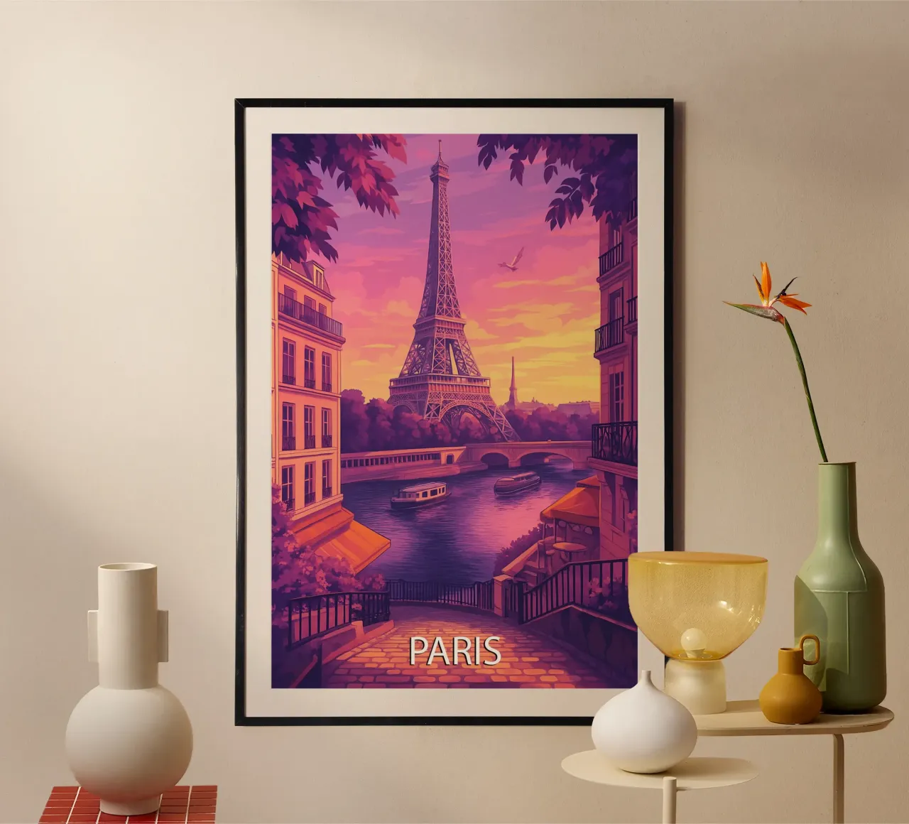 paris skyline vector painting hahnemühle by adzkiya