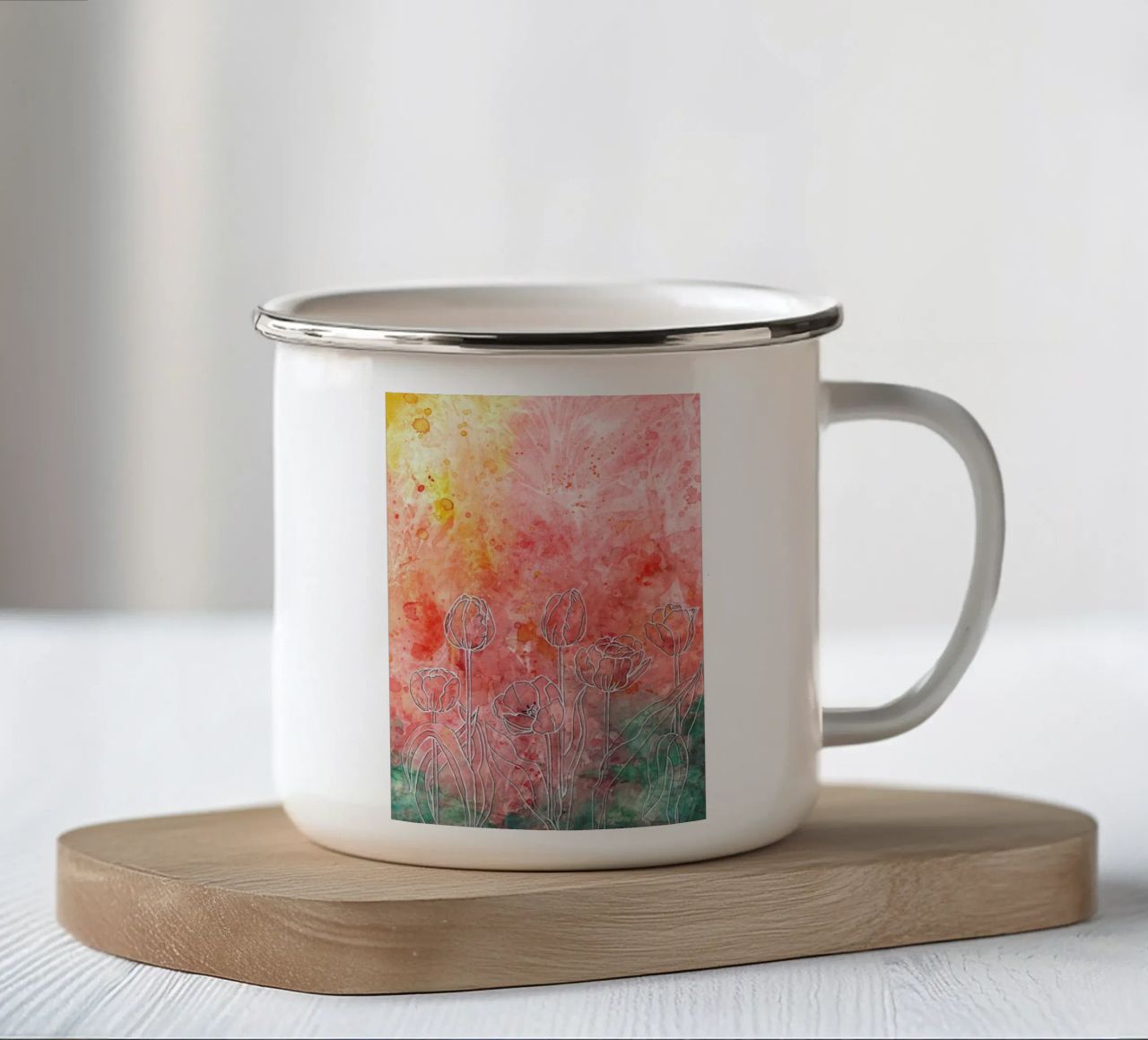 Tulips tazza in smalto da Ctoft