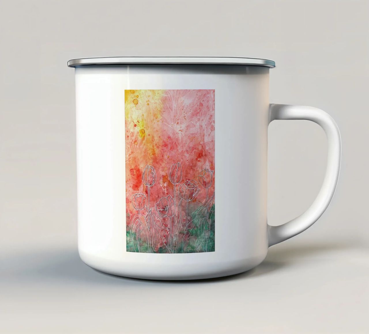 Tulips tazza in smalto da Ctoft