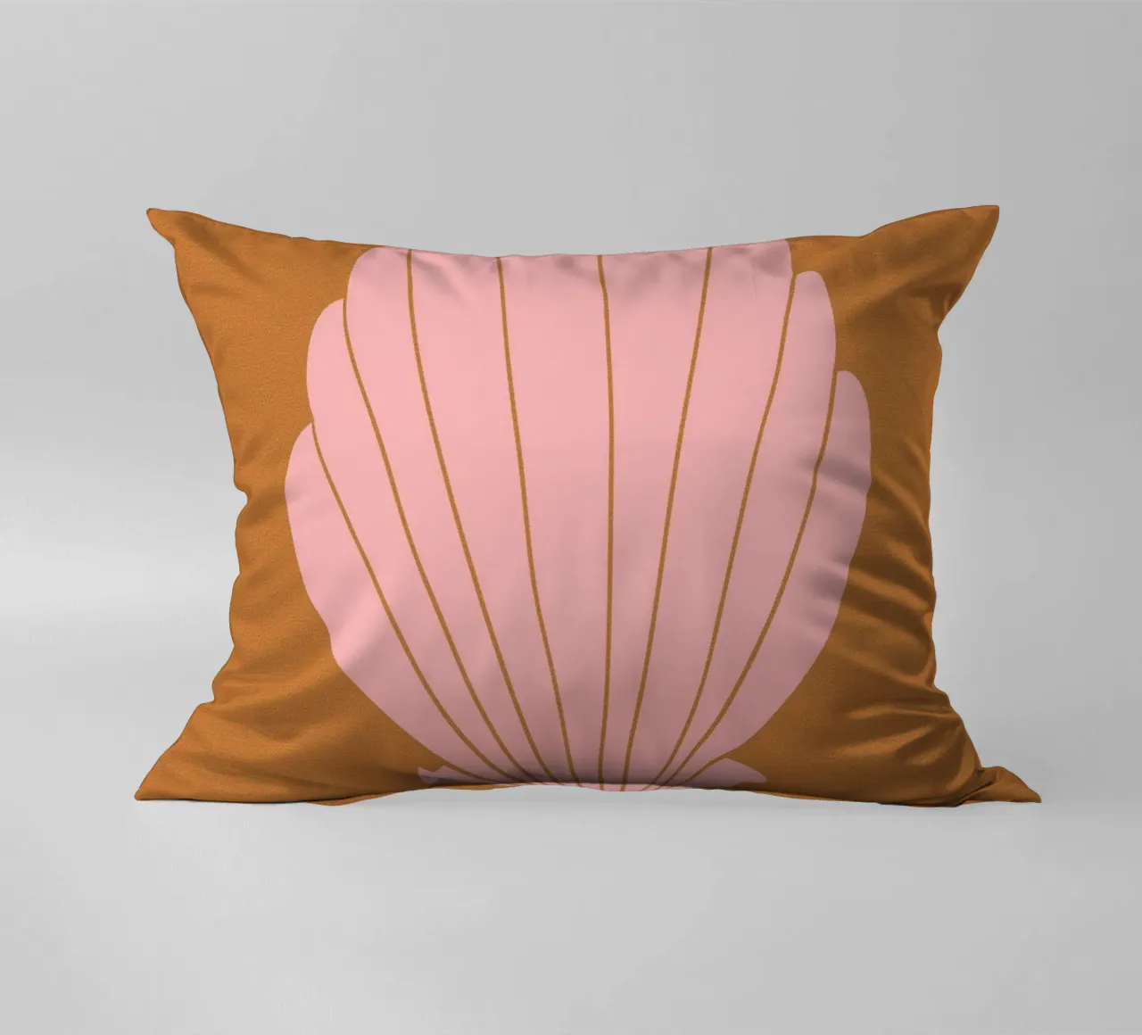 Pink Shell on Terracotta Background cuscino da GraceDigitalArtCo