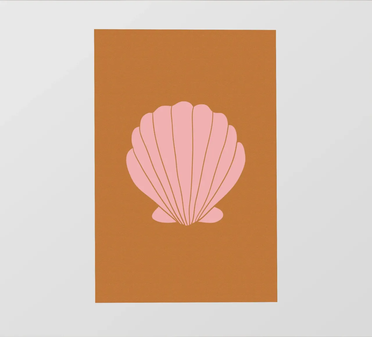 Pink Shell on Terracotta Background pellicola backlit da GraceDigitalArtCo
