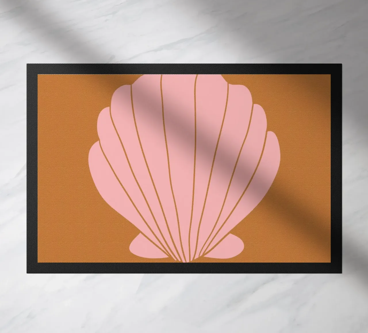 Pink Shell on Terracotta Background zerbino da GraceDigitalArtCo