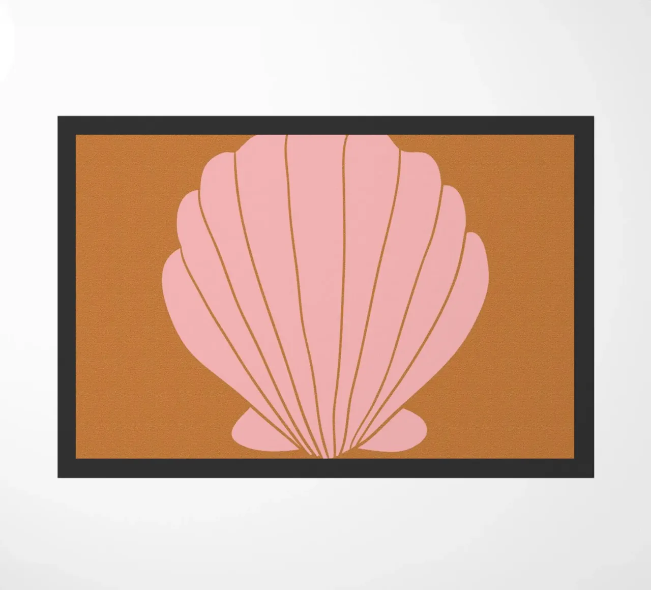 Pink Shell on Terracotta Background zerbino da GraceDigitalArtCo