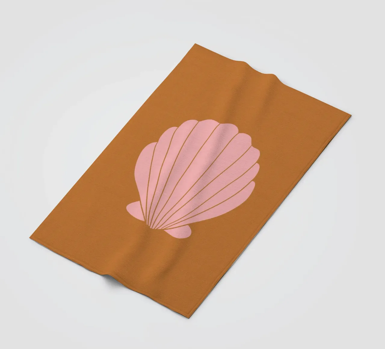 Pink Shell on Terracotta Background coperta in pile da GraceDigitalArtCo