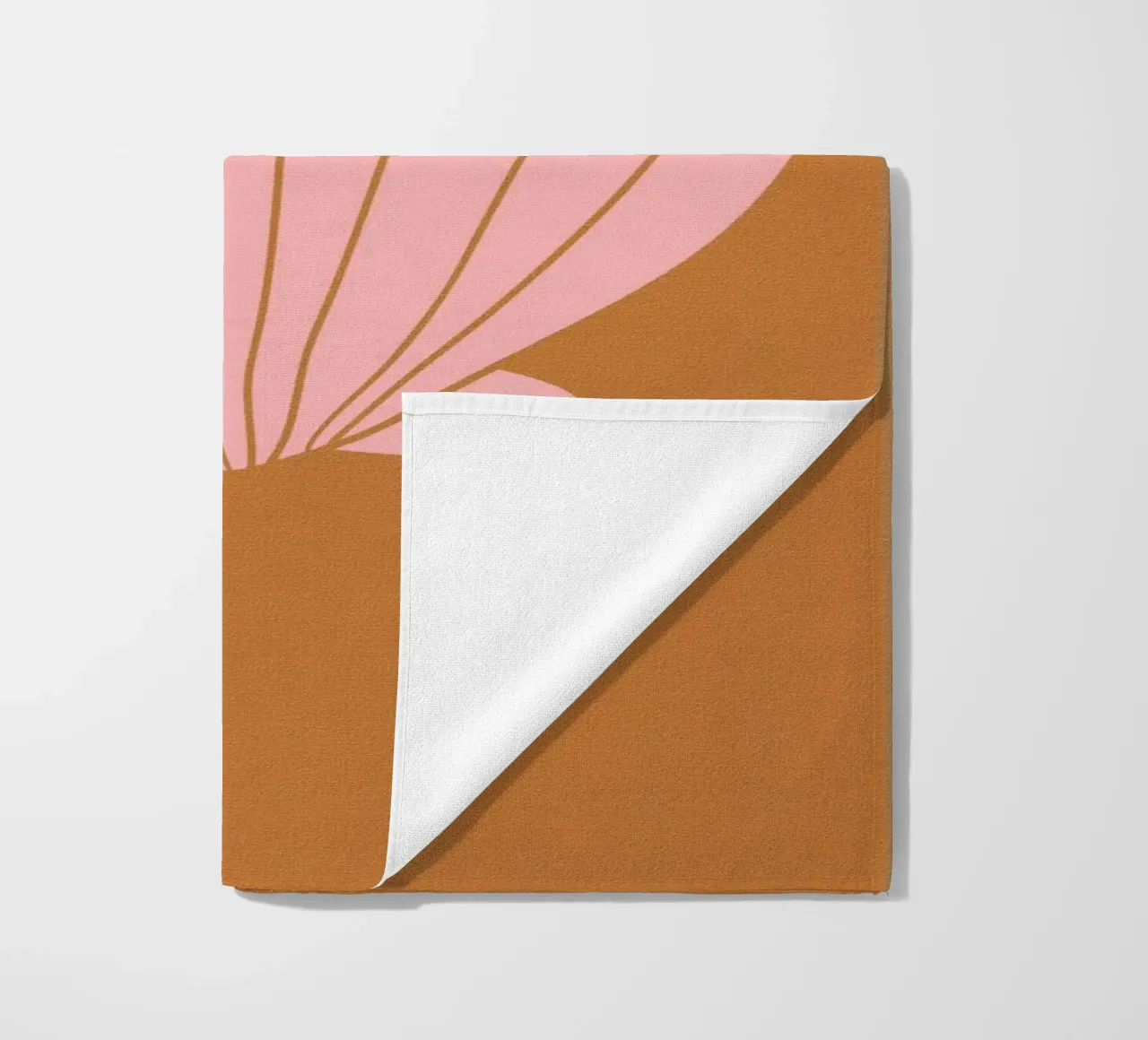 Pink Shell on Terracotta Background telo mare da GraceDigitalArtCo