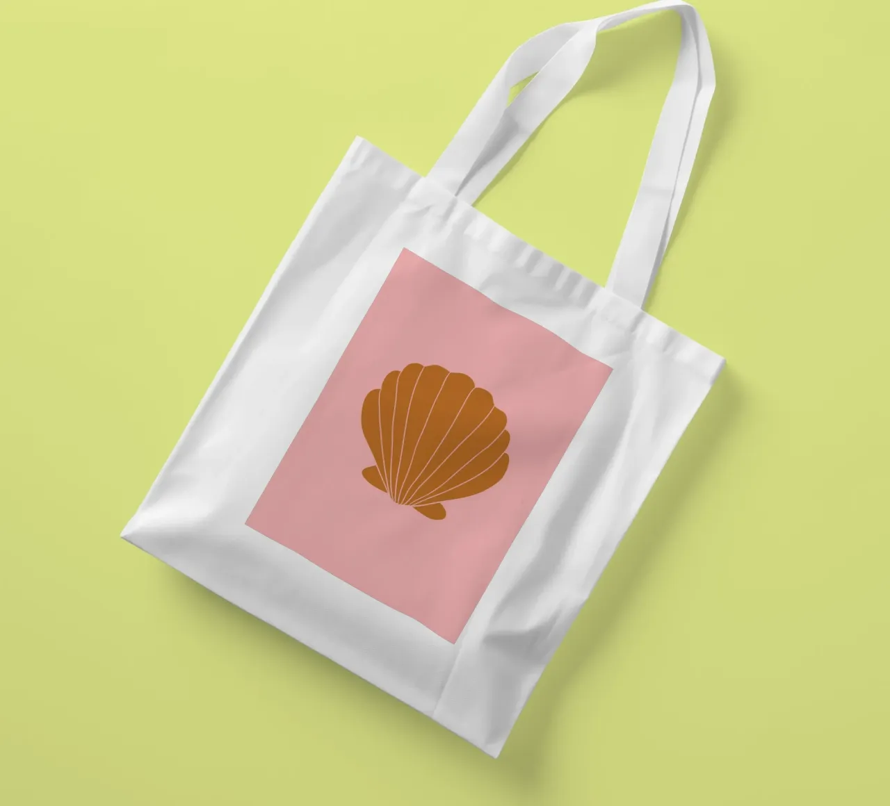 Burnt Orange Shell on Pink tote bag by GraceDigitalArtCo