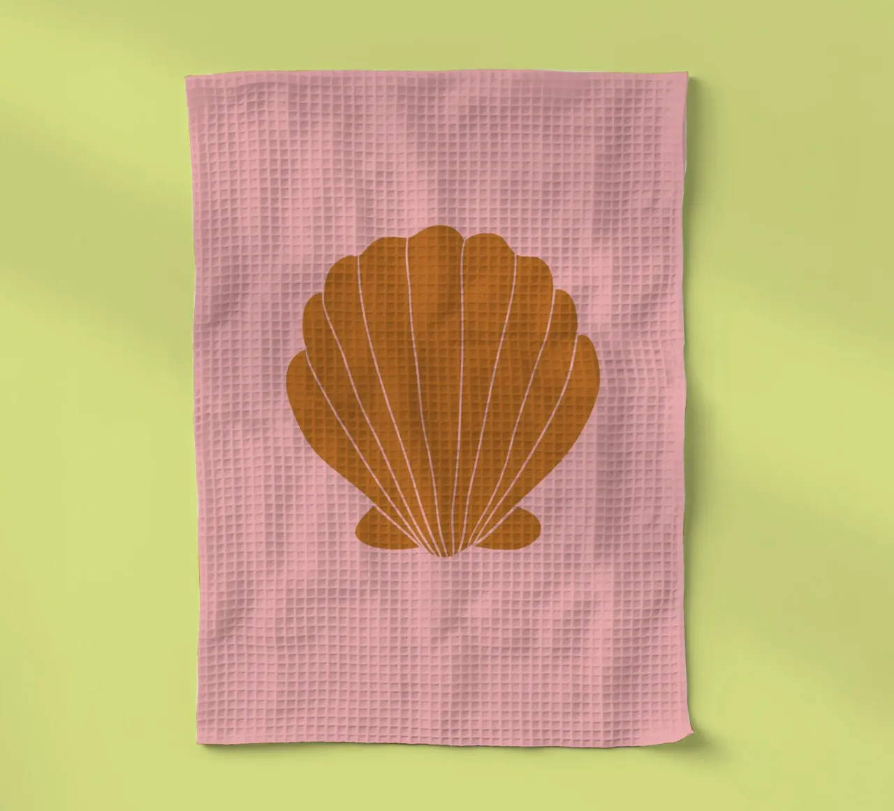Burnt Orange Shell on Pink canovaccio da cucina da GraceDigitalArtCo