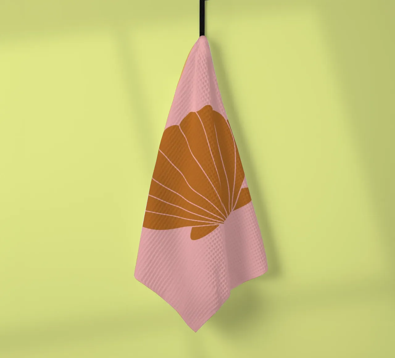 Burnt Orange Shell on Pink canovaccio da cucina da GraceDigitalArtCo