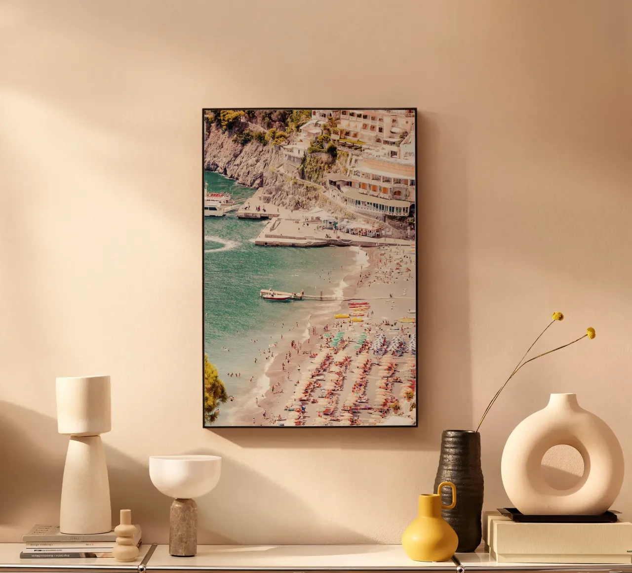 Positano Beach Photographic Coastal Summer Art alluminio dibond da GraceDigitalArtCo