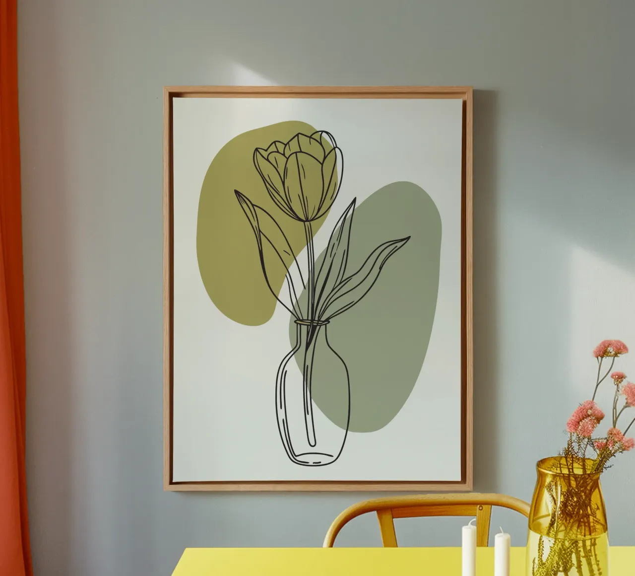 Tulipani in vaso tela con Cornice a cassetta da RELAXING TOUCH
