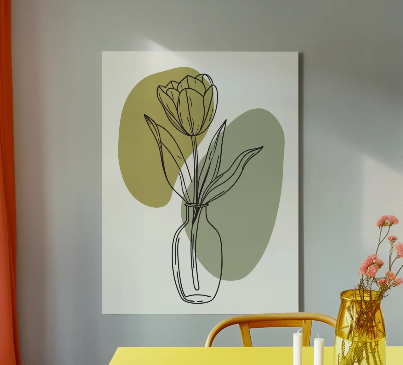 Tulipani in vaso tela con Cornice a cassetta da RELAXING TOUCH