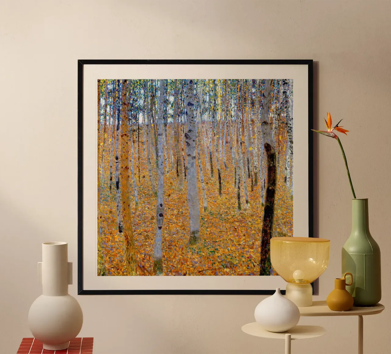 Faggeto I - Gustav Klimt poster con telaio in legno da Show Art