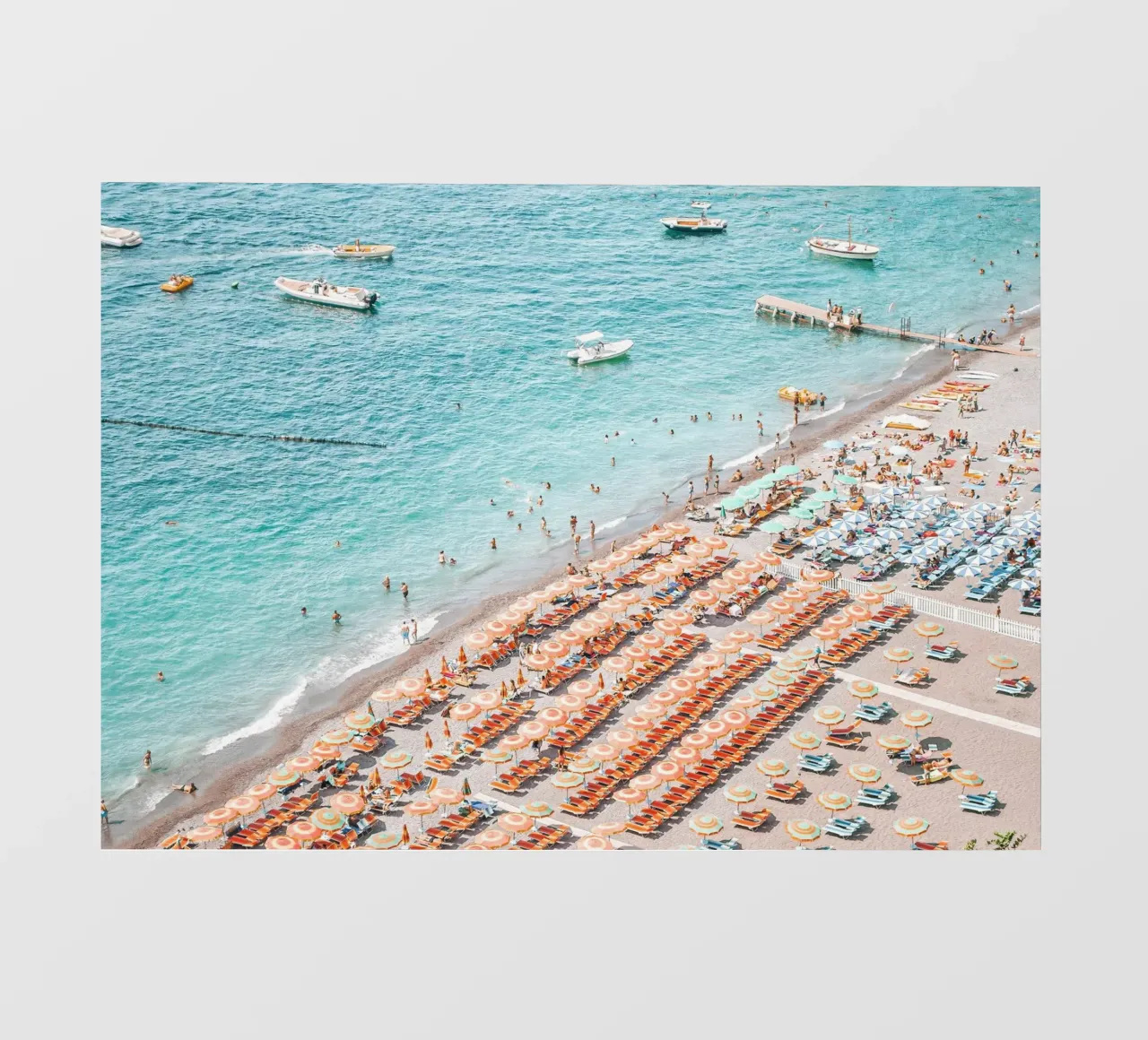 People on the Beach Positano Coastal Summer Scene pellicola backlit da GraceDigitalArtCo