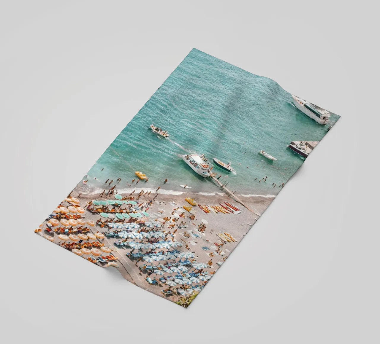 Colourful Beach Umbrellas Coastal Summer Vibes telo mare da GraceDigitalArtCo