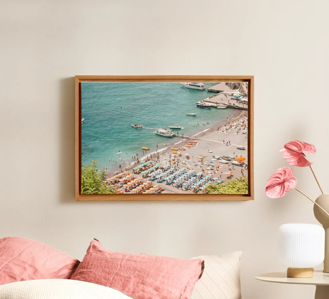 Colourful Beach Umbrellas Coastal Summer Vibes canvas by GraceDigitalArtCo